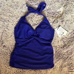 Athleta royal blue halter tankini
